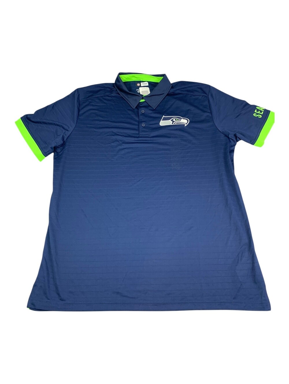 NFL SEATTLE SEAHAWKS Short Sleeve Polo Shirt, Navy Blue, Men’s Size 2XL, NEW